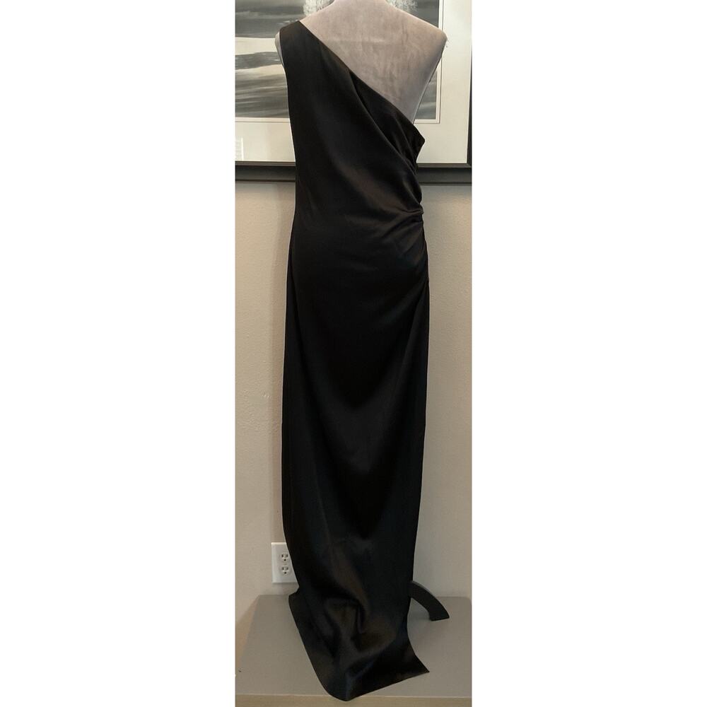 Calvin Klein Satin One Shoulder Sequin Accent Evening Gown Size 10 New With Tags - Picture 4 of 5